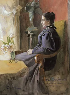 Poise Prints: Eva Upmark, 1852-1944, born Kindstrand, 1896. Creator: Carl Larsson
