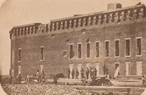 The Evacuation of Fort Sumter, April 1861, April 1861. Creator: Edward Anthony