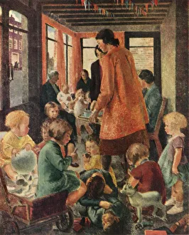 Mccall Prints: Evacuee Play Centre, c1943. Creator: Elise Dalton Hewland