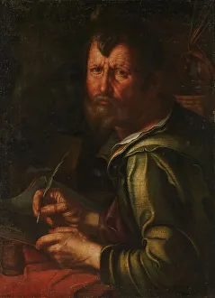 Luke St Prints: The Evangelist Saint Luke, 1610-1615. Creator: Joachim Anthonisz Wtewael