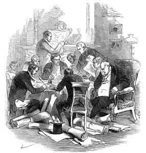 Eve of the 30th - correcting plans at a tavern, 1845. Creator: Unknown Eve of the 30th - correcting plans at a tavern, 1845. Creator: Unknown