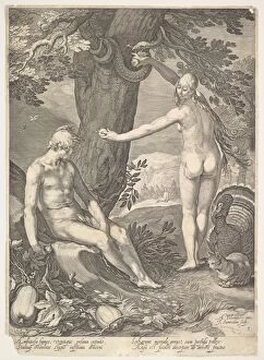 Eve Giving Adam the Forbidden Fruit; from 'The Story of Adam and Eve"