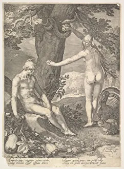 Felines Prints: Eve Giving Adam the Forbidden Fruit;from The Story of Adam and Eve