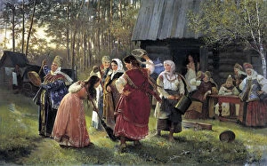Celebration Gallery: Eve-of-the-Wedding Party, 1889. Artist: Alexei Ivanovich Korzukhin