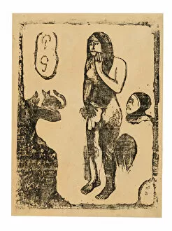 Polynesia Gallery: Eve, from the Suite of Late Wood-Block Prints, 1898 / 99. Creator: Paul Gauguin
