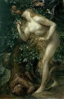 Leaning Forward Prints: Eve Tempted, 1881. Creator: George Frederick Watts