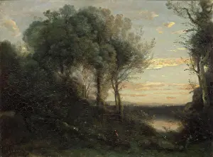 Valley Prints: Evening, 1860. Creator: Jean-Baptiste-Camille Corot