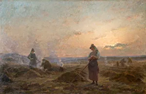 Harvest Prints: Evening in the Ardennes. Artist: Raeymaekers, Jules (1833-1904)