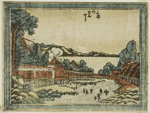 Evening Bell at Mii (Mii no bansho), from the series Eight Views of Omi in Etching Style...1804/16. Creator: Hokusai