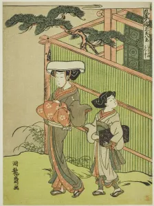 Koryusai Isoda Prints: The Evening Bell of the Nun (Bikuni no bansho), from the series Eight Views of
