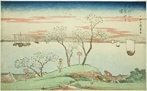 Cherry Blossom Prints: Evening Cherry Blossoms at Goten Hill (Gotenyama no yuzakura)