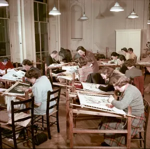 Student Prints: Evening classes in the embroidery training school