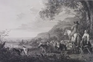 Evening, a composition, c.1832. Creators: Edward Goodall, Aelbert Cuyp