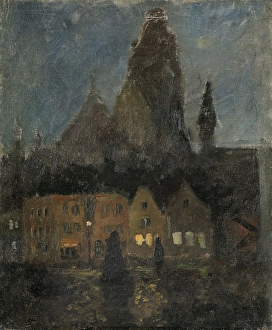 Evening in Dieppe, probably between 1894 and 1898. Creator: Frits Thaulow