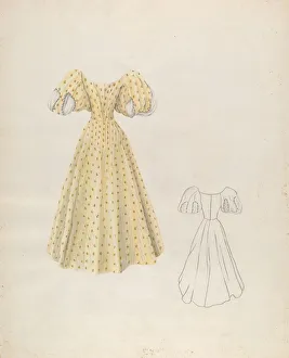 Pleated Prints: Evening Dress, c. 1937. Creator: Ray Price