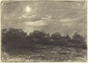 Hunt William Morris Prints: Evening, Farm Landscape, 1870s. Creator: William Morris Hunt
