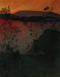 Sohlberg Harald Prints: Evening Glow, 1893. Creator: Harald Sohlberg