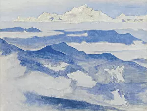 Tempera On Cardboard Gallery: Evening, from the Himalayan series