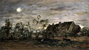 Honfleur Prints: Evening in Honfleur, 1860s. Artist: Charles Francois Daubigny