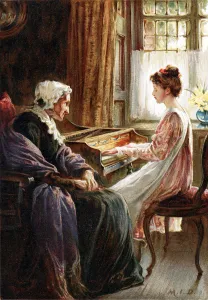 Aged Prints: Their Evening Hymn, 1892. Artist: Margaret Isabel Dicksee
