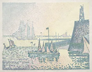 Late 19th Century Prints: Evening, The Jetty at Vlissingen, 1898. Creator: Paul Signac (French, 1863-1935)
