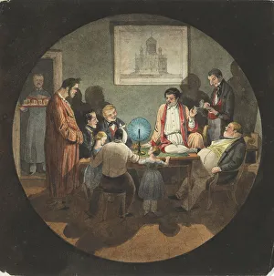 Konstantin Thon Prints: An Evening by Konstantin Thon, 1840s. Artist: Benois, Nikolai Leontyevich (1813-1898)