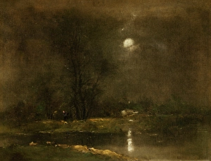 1885 Prints: Evening Lakeside Landscape, 1885-1895. Creator: Ladislav Mednyanszky