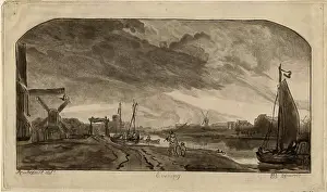 1760s Prints: Evening, Leyden, (c1620s), 1765. Creator: William Baillie