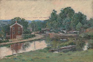 Evening at the Lock, Napanoch, New York, 1893. Creator: Theodore Robinson Evening at the Lock, Napanoch, New York, 1893. Creator: Theodore Robinson
