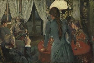 Lamplight Prints: The evening at Lokken, 1889. Creator: Christian Krohg