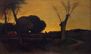 Evening at Medfield, Massachusetts, 1875. Creator: George Inness Evening at Medfield, Massachusetts, 1875. Creator: George Inness