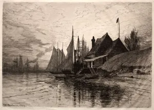 Evening, New York Harbor, 1884. Creator: Henry Farrer (American, 1843-1903)