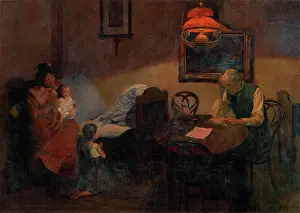 Lamplight Prints: Evening Prayer, 1910-1911. Creator: Gustav Mally