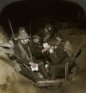 Near Albert Prints: An evening in the reserve trenches at Beaumont Hamel