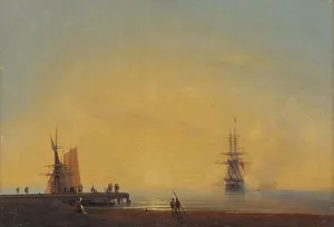 1867 Prints: Evening. In the roads, 1867. Creator: Aivazovsky; Ivan Konstantinovich (1817-1900)