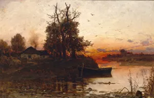 Autumn Landscape Gallery: Evening Silence, 1894. Artist: Klever, Juli Julievich (Julius), von (1850-1924)