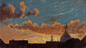 Knud Andreassen Baade Prints: Evening Sky over Dresden, 1844. Creator: Knud Baade