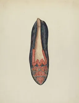 Slippers Prints: Evening Slipper, c. 1937. Creator: William Kieckhofel