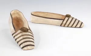 Evening slippers, British, 1840-49. Creator: Gundry & Sons Evening slippers, British, 1840-49. Creator: Gundry & Sons