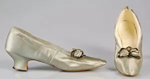 High Heels Collection: Evening slippers, French, 1885-95. Creator: Unknown