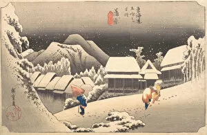 Reisho Tokaido Gallery: Evening Snow, 1797-1861. 1797-1861. Creator: Ando Hiroshige