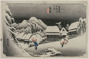 1615 1868 Prints: Evening Snow at Kambara (number sixteen of the series Fifty-three Stations of the Tokaido)