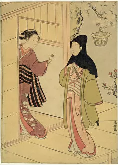 Love Story Gallery: An Evening Visit (A Parody of Junidan Soshi), c. 1767. Creator: Suzuki Harunobu
