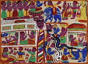 Birth Prints: Events in Krishna's life. Creator: Unknown