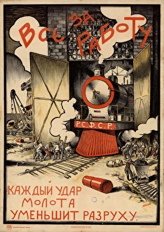 Rail Gallery: Everyone, back to work!, 1920. Creator: Ivanov, Sergey Ivanovich (1885-1942)