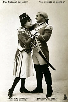 Evie Greene and Denis O Sullivan in a scene from The Duchess of Dantzig, early 20th century.Artist: Raphael Tuck & Sons