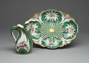 Ewer and Basin (Pot a l Eau et jatte Feuille d Eau), Sevres, 1756 / 60