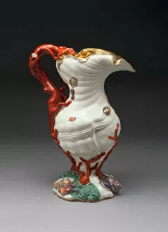 Shell Collection: Ewer, Capodimonte, c. 1745. Creators: Capodimonte Porcelain Manufactory, Giuseppe Gricci