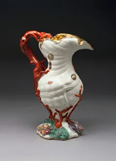 Coral Prints: Ewer, Capodimonte, c. 1745. Creators: Capodimonte Porcelain Manufactory, Giuseppe Gricci