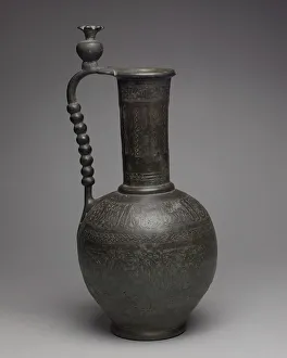 Good Fortune Prints: Ewer with Inscriptions and Hunting Scenes, Iran, 11th century. Creator: Unknown